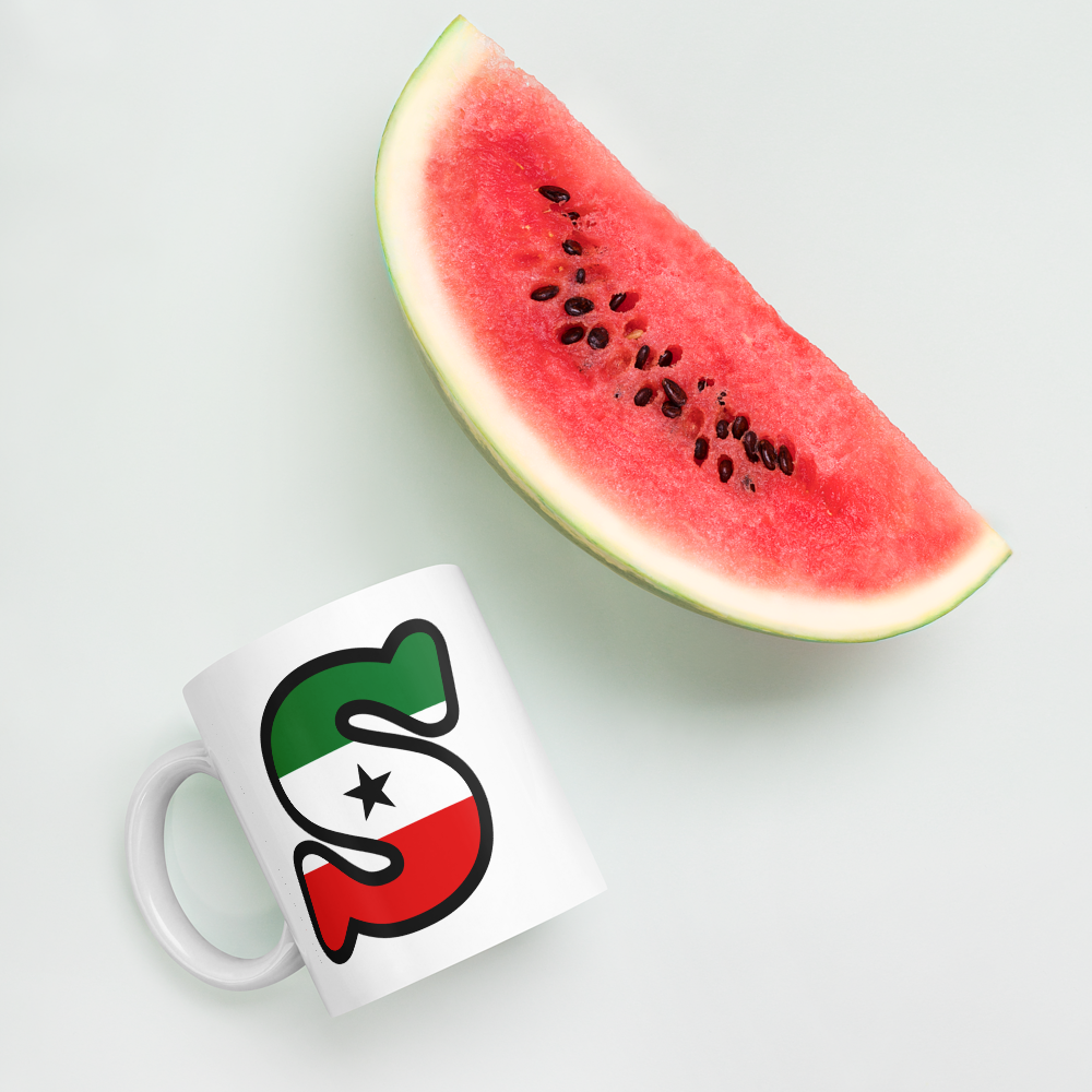 White glossy mug