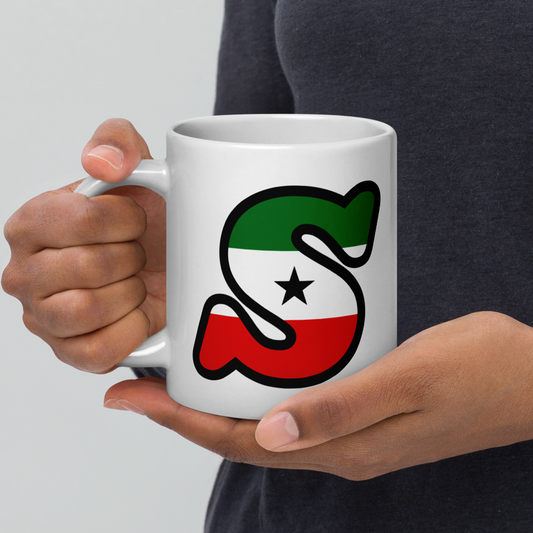 White glossy mug